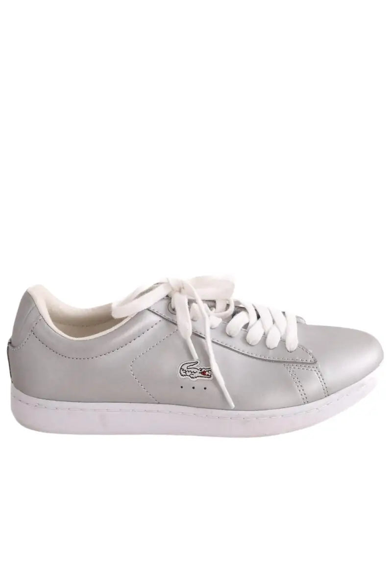 Baskets Lacoste Argent en Cuir, taille 37 - Seconde Main