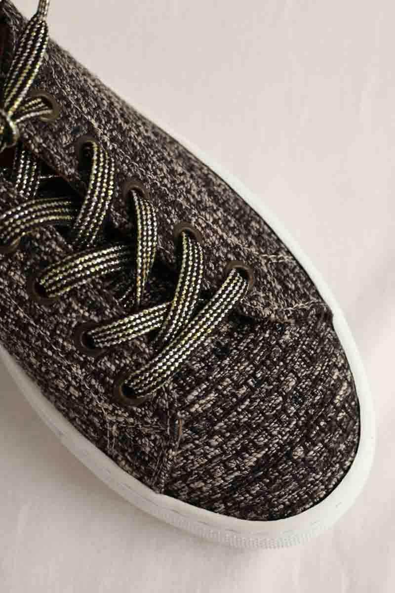 Baskets Le Lissier Marron en Tweed