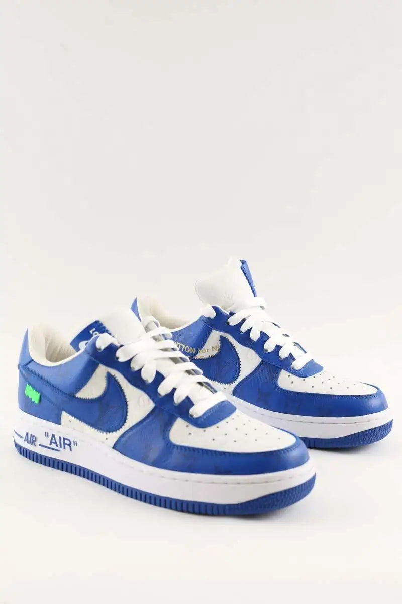 Baskets Louis Vuitton Bleu en Cuir