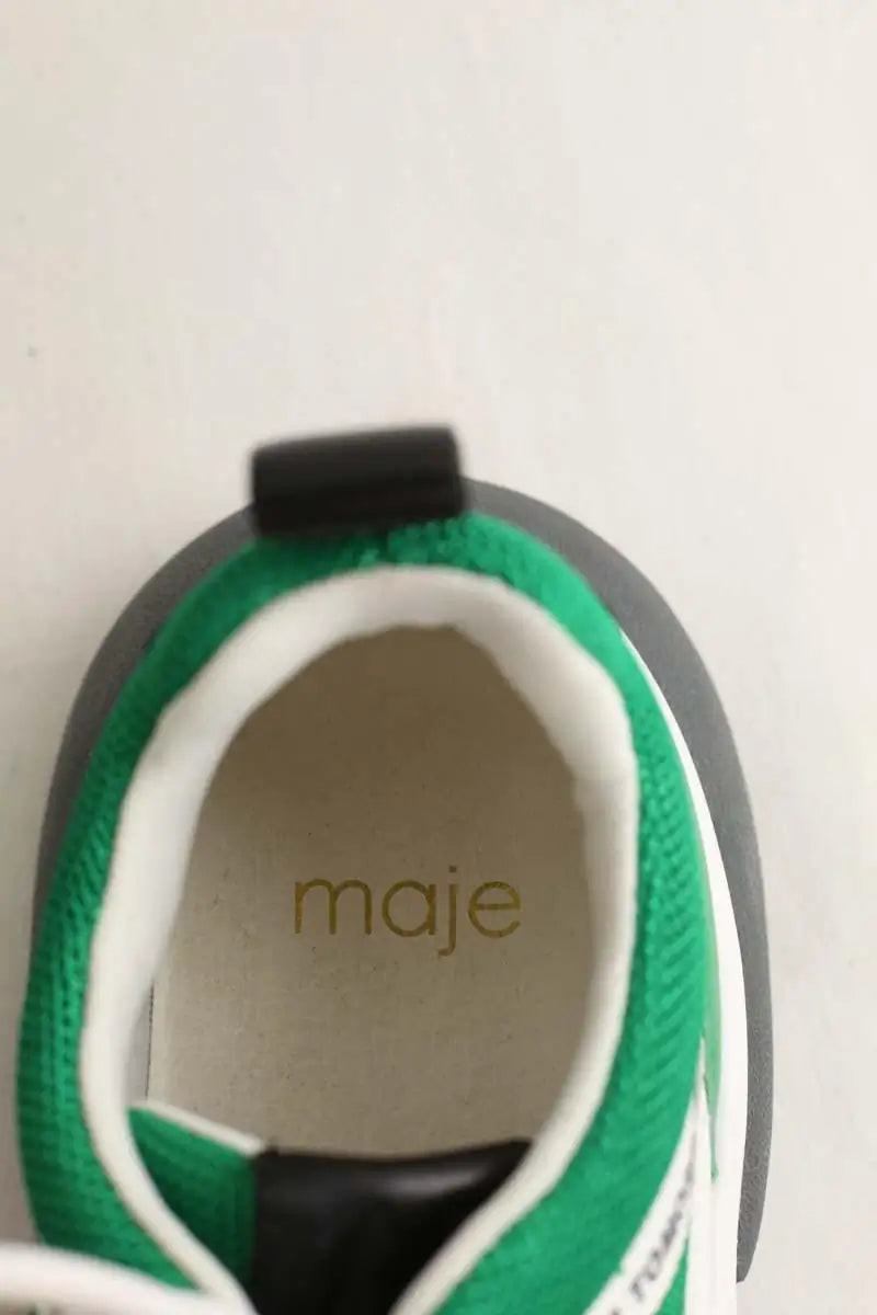 Baskets Maje Vert en Tissu