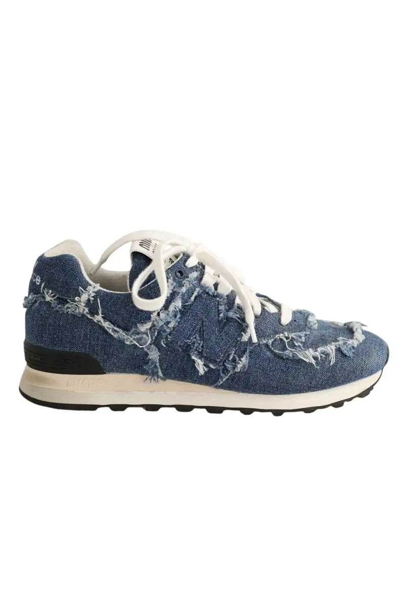 Baskets Miu Miu 574 demin Bleu en Tissu, taille 39 - Seconde Main