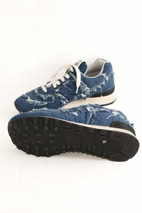 Baskets Miu Miu 574 demin Bleu en Tissu