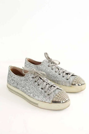 Baskets Miu Miu Argent en Paillettes