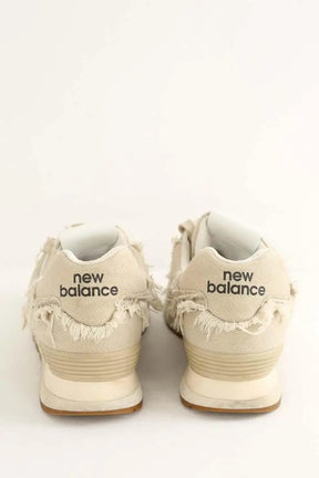 Baskets Miu Miu Miu Miu X New Balance 574 Beige en Tissu