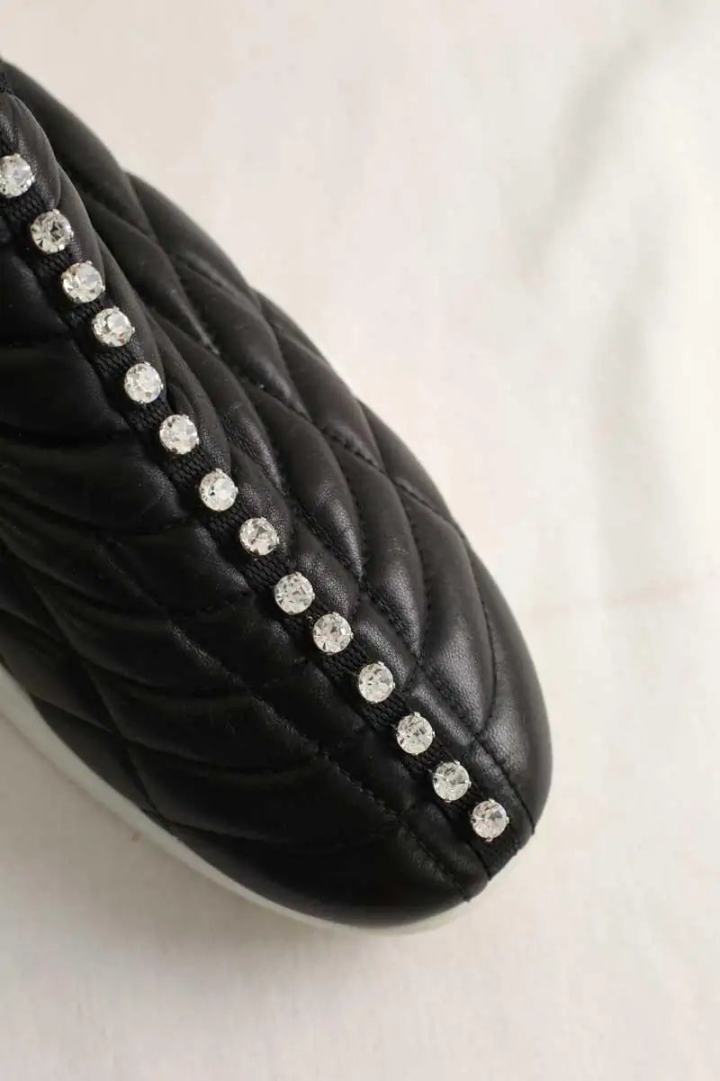 Baskets Miu Miu Noir en Cuir