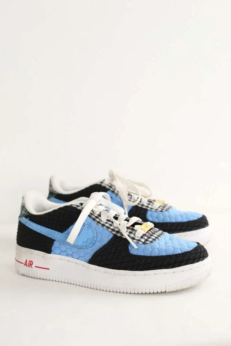 Baskets Nike Air force 1 Bleu en Tissu