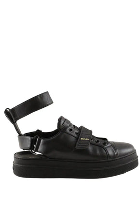 Baskets Prada Noir en Cuir, taille 38 - Seconde Main