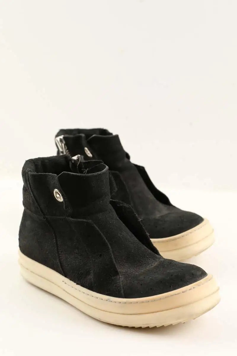 Baskets Rick Owens Noir en Cuir de veau façon poney
