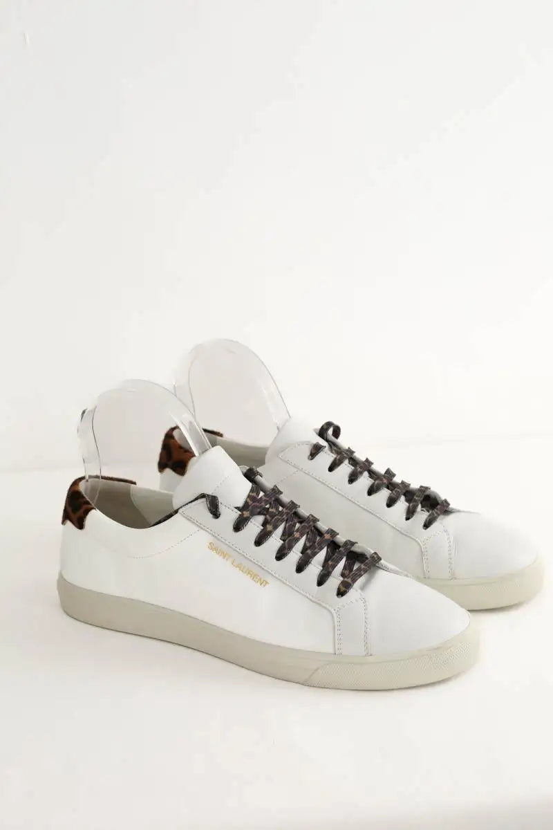 Baskets Saint Laurent Andy Blanc en Cuir