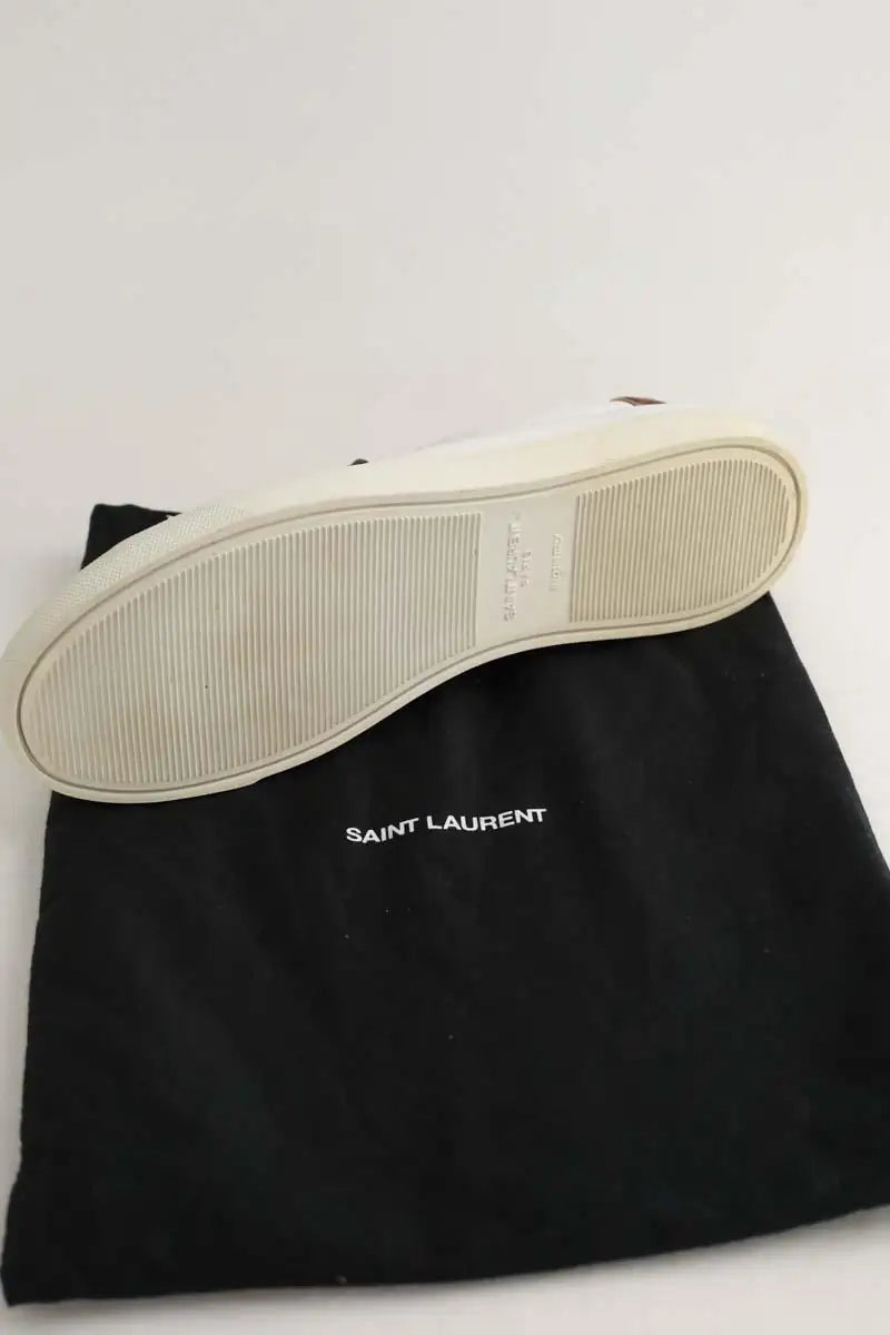 Baskets Saint Laurent Andy Blanc en Cuir
