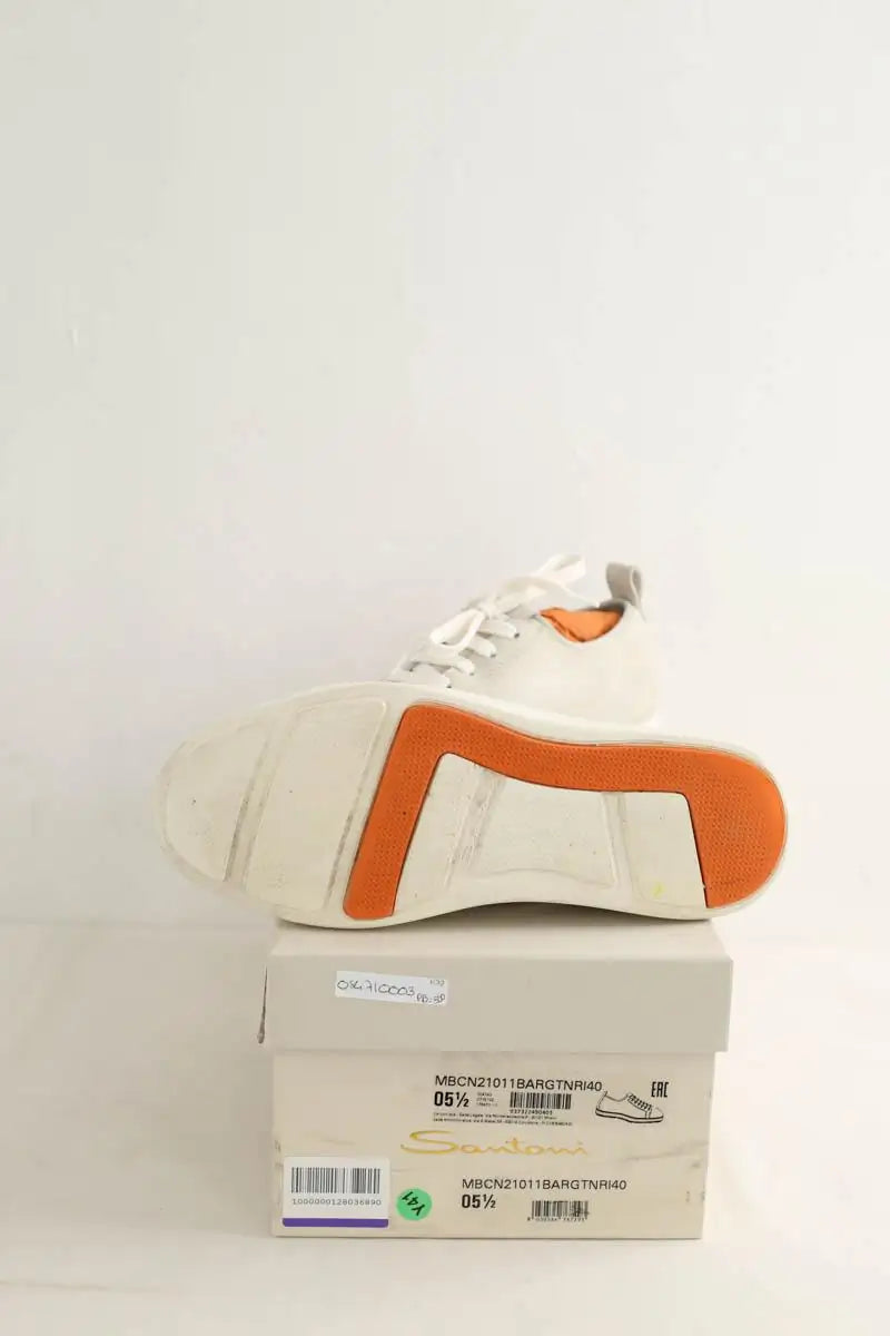 Baskets Santoni Gris en Daim