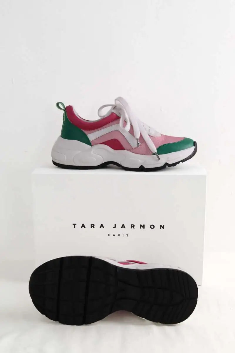 Baskets Tara Jarmon Rose en Cuir