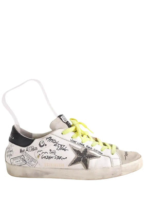 Baskets Golden Goose Graffiti Blanc en Cuir, taille 38 - Seconde Main