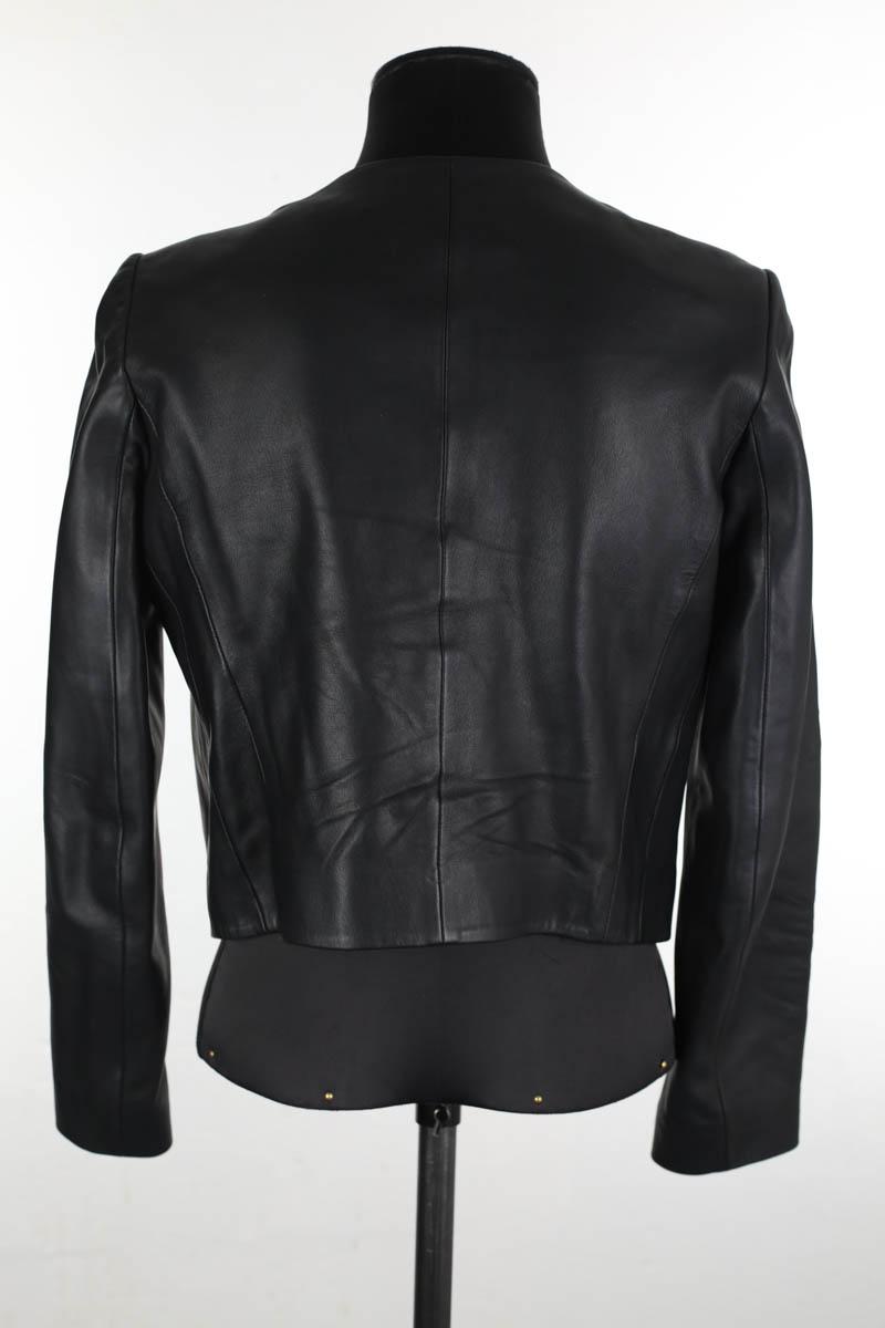 Veste en cuir Sandro  Noir