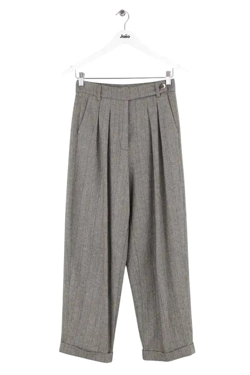 Pantalon droit Momoni Gris en Laine, taille XS - Seconde Main