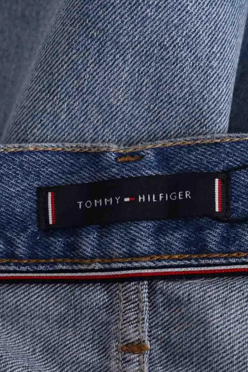 Jean droit Tommy Hilfiger Bleu en Coton