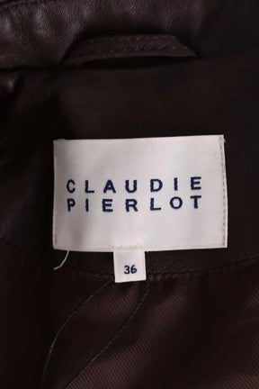 Veste Claudie Pierlot Bordeaux en Cuir
