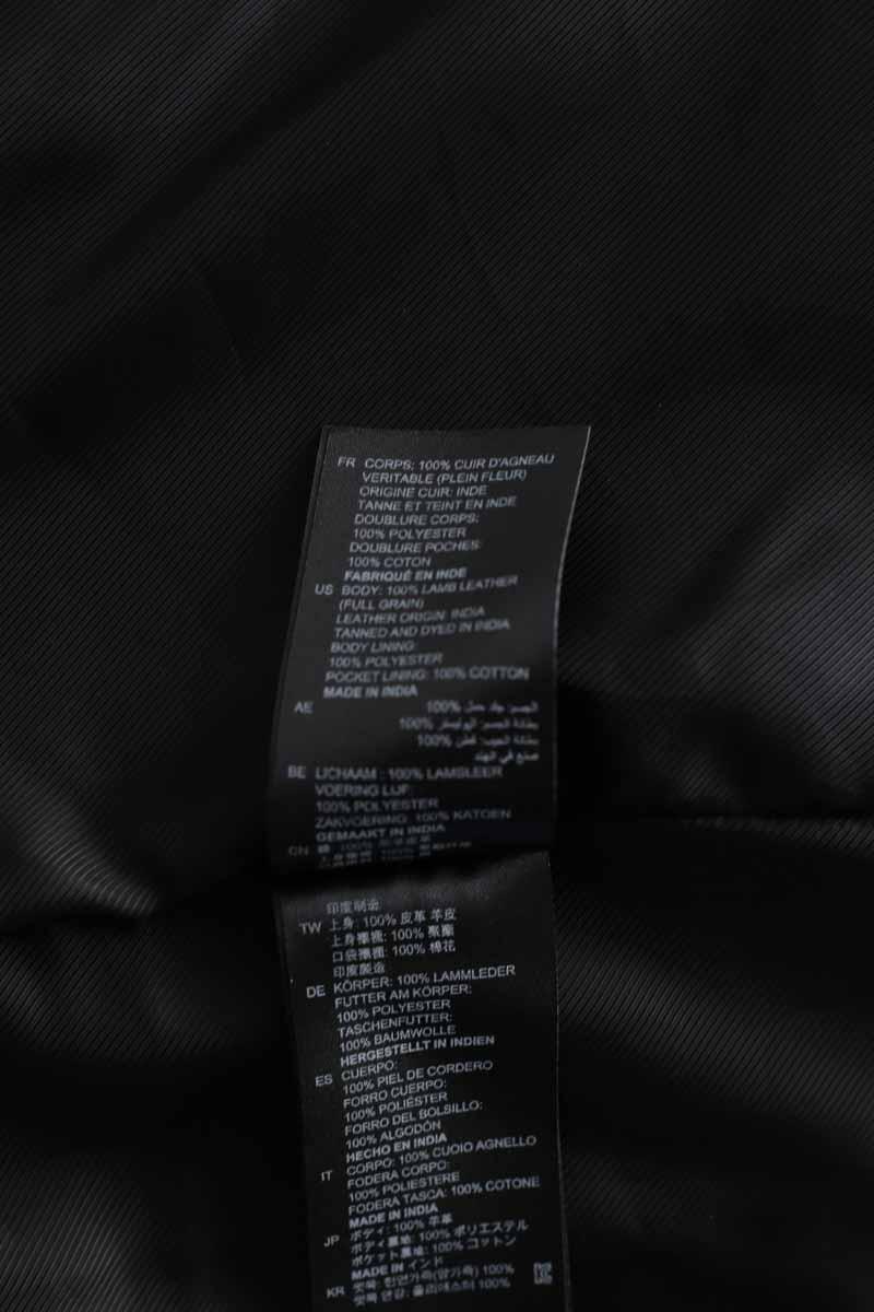 Veste en cuir Sandro  Noir