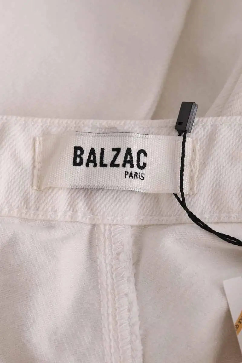 Jean large Balzac Ecru en Coton
