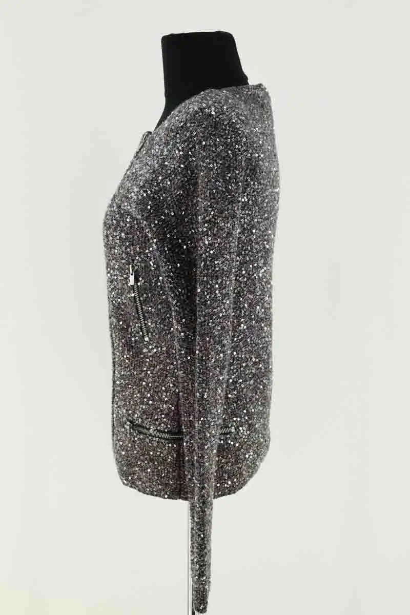 Gilet Maje Argent en Paillettes