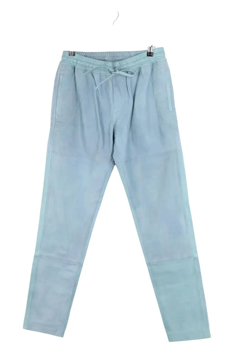 Pantalon droit Zadig & Voltaire Bleu en Cuir, taille M - Seconde Main
