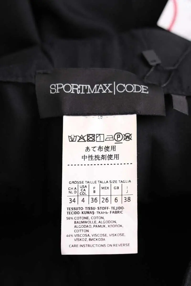 Pantalon droit Sportmax Noir en Coton