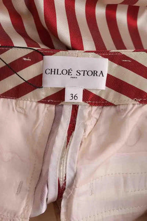 Pantalon droit Chloé Stora Rouge en Synthétique