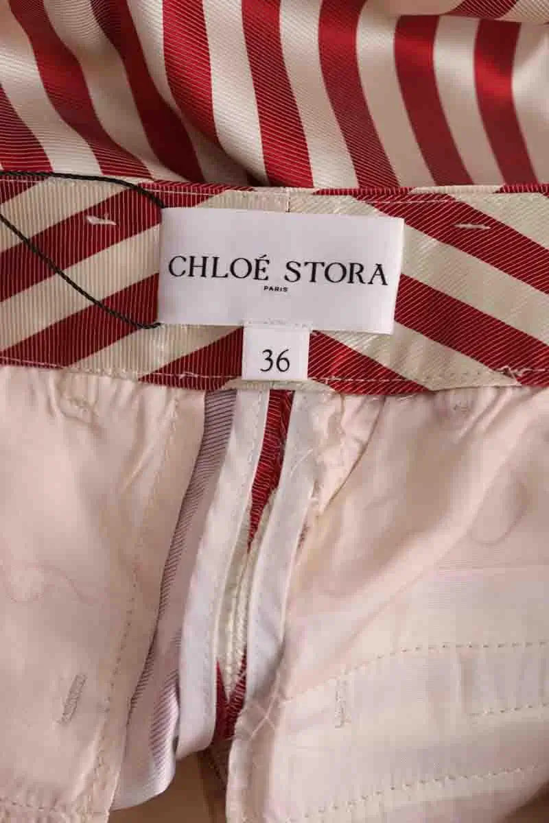 Pantalon droit Chloé Stora Rouge en Synthétique