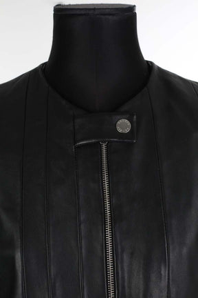 Veste en cuir Sandro  Noir