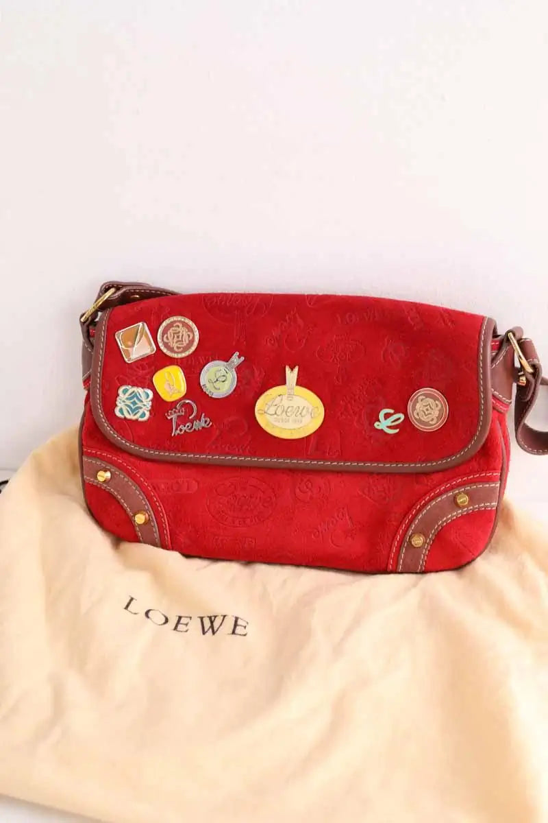 Sac porté épaule Loewe 160 anniversaire 2006 Rouge en Cuir