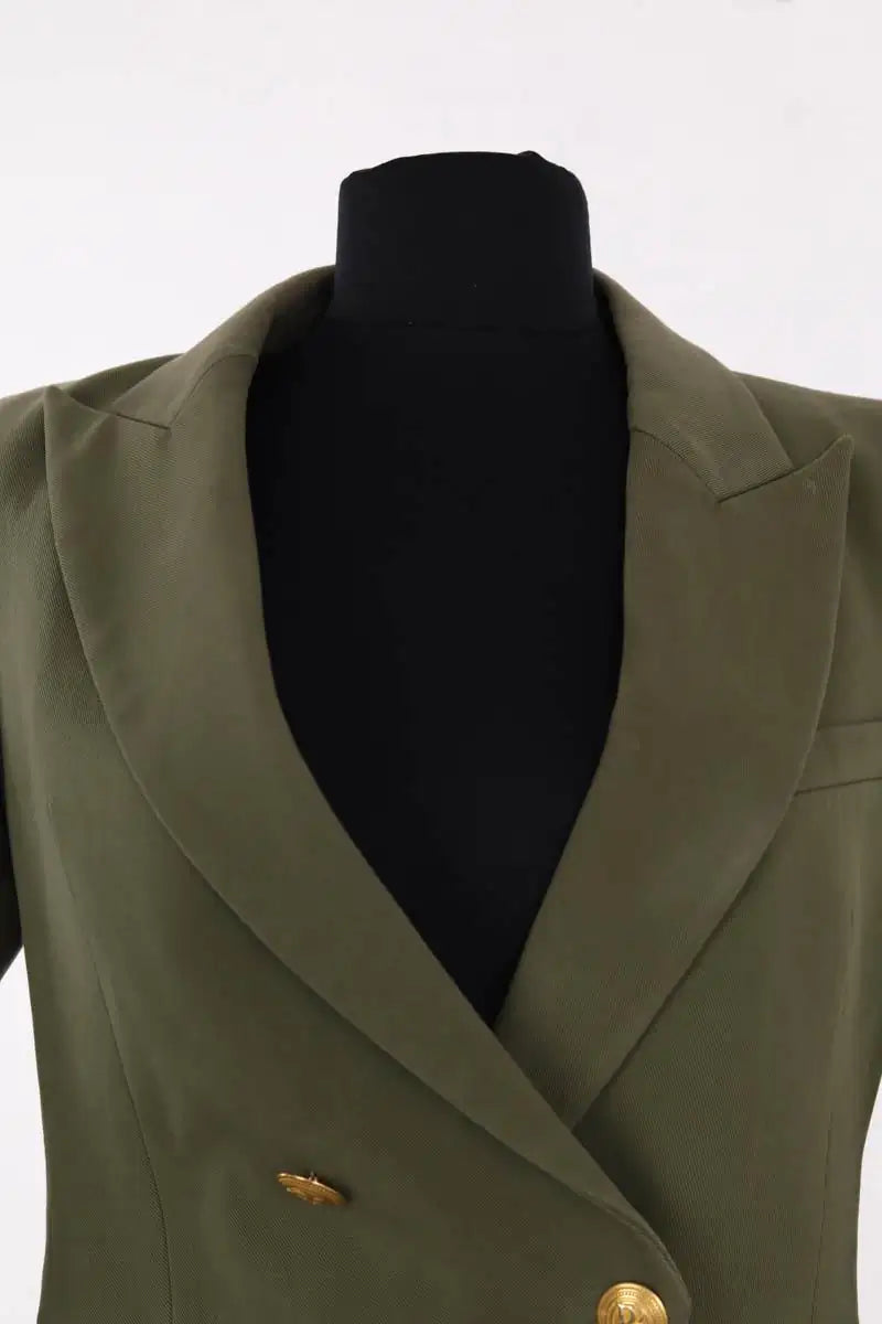 Blazer Balmain Kaki en Coton