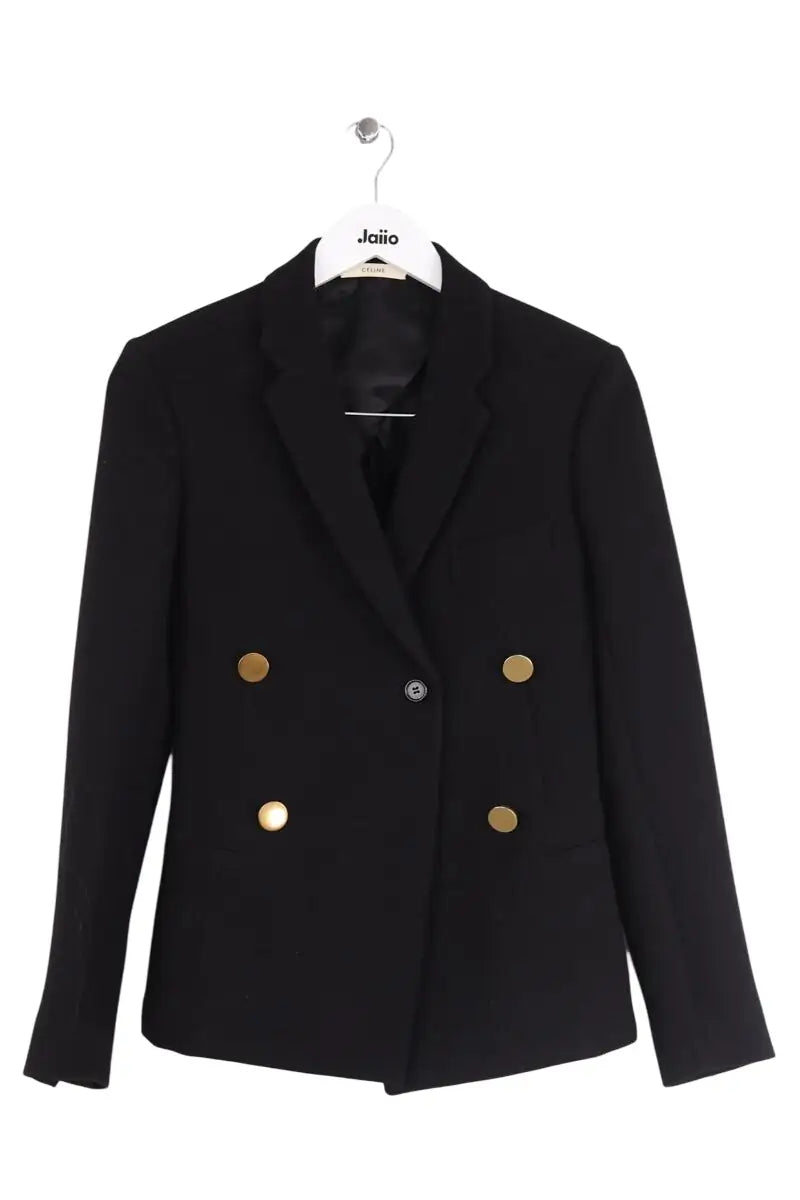 Blazer Celine Noir en Laine, taille S - Seconde Main