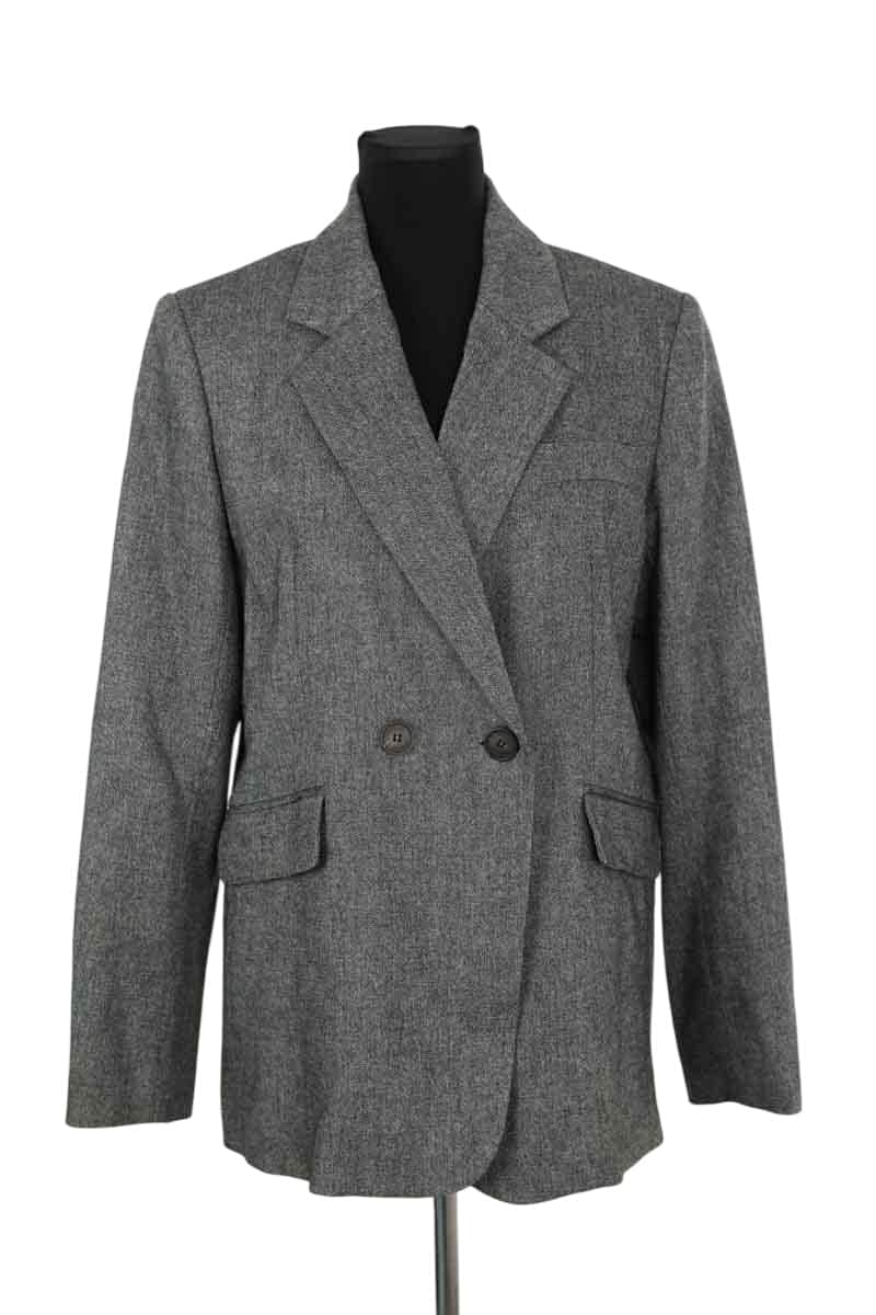 Blazer Claudie Pierlot Gris en Laine, taille XL - Seconde Main