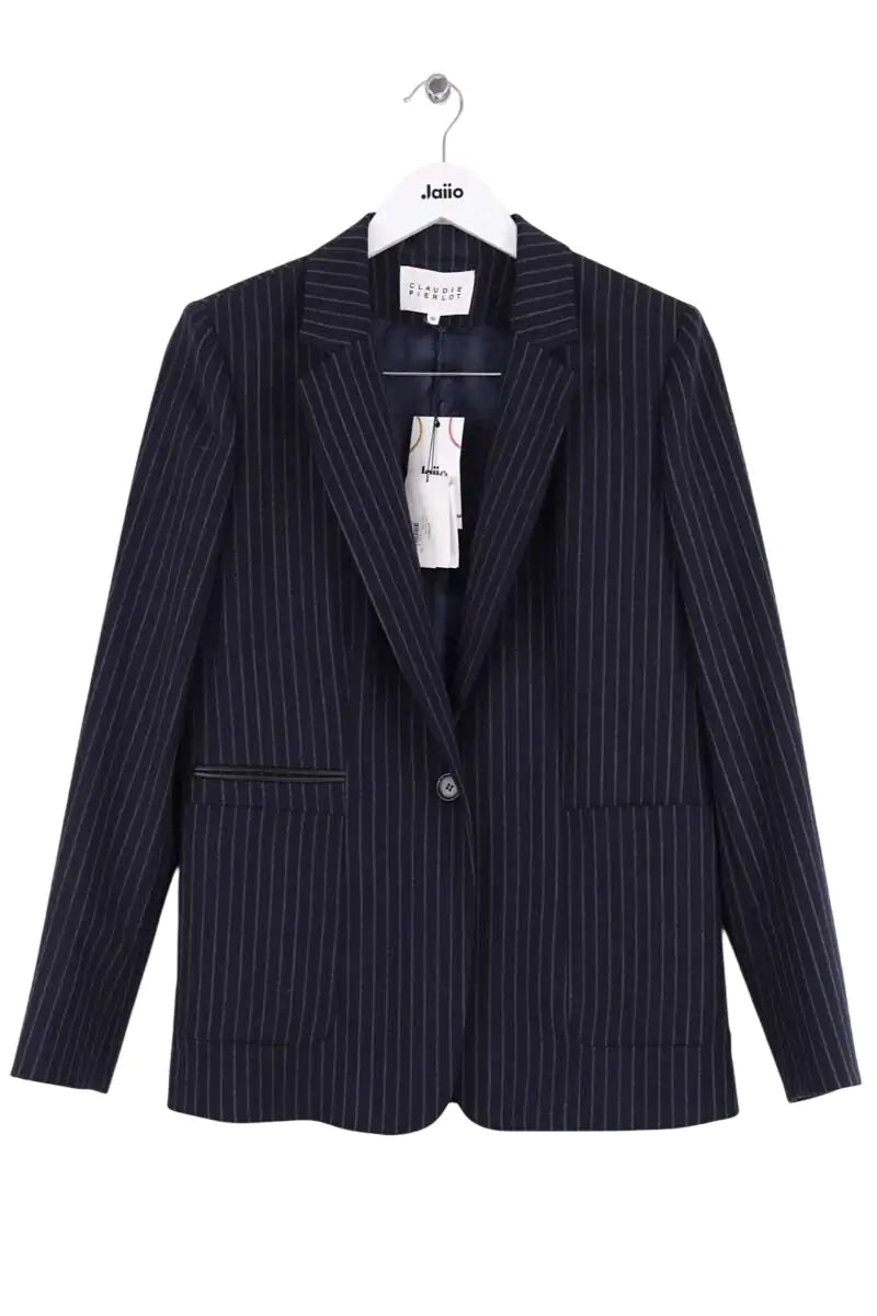 Blazer Claudie Pierlot Marine en Synthétique, taille L - Seconde Main