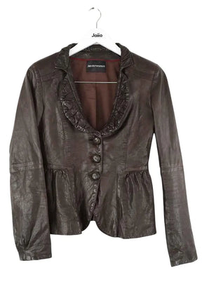 Blazer Emporio Armani Marron en Cuir, taille S - Seconde Main