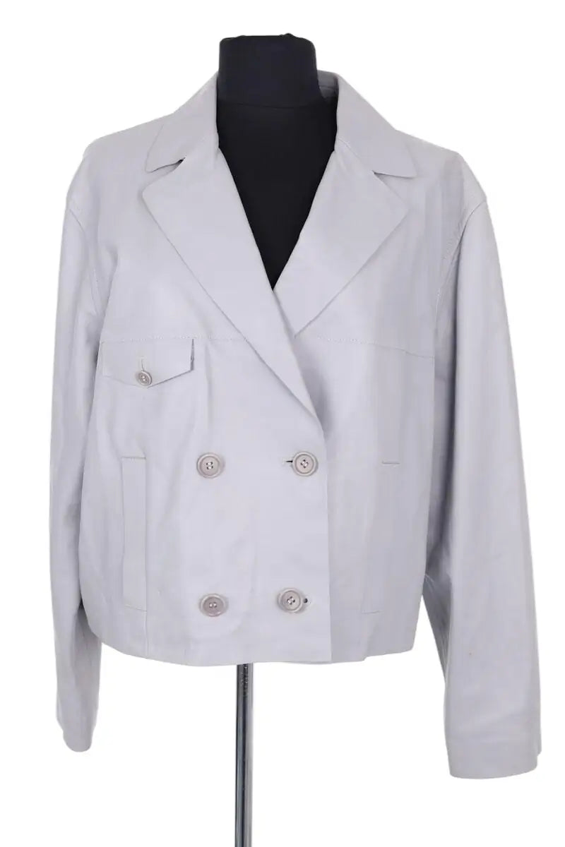 Blazer Gerard Darel Gris en Cuir, taille XL - Seconde Main