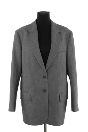 Blazer Jaquett Gris en Laine, taille S - Seconde Main
