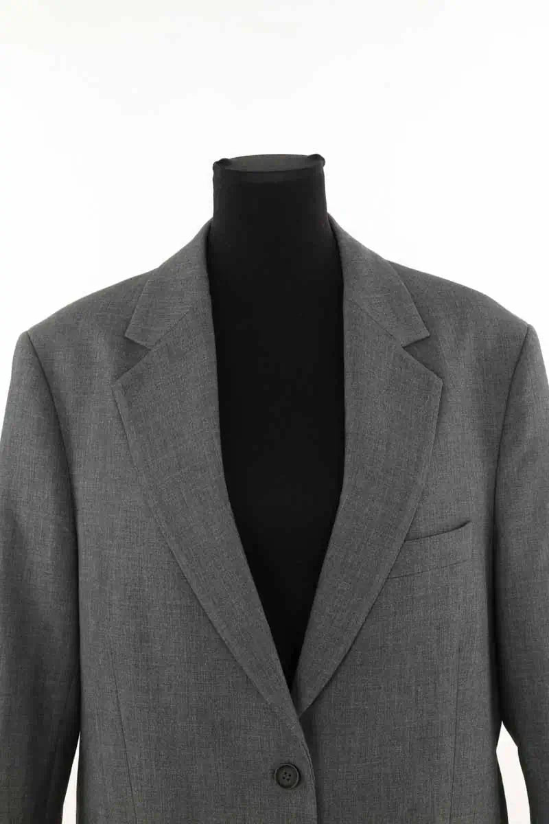 Blazer Jaquett Gris en Laine