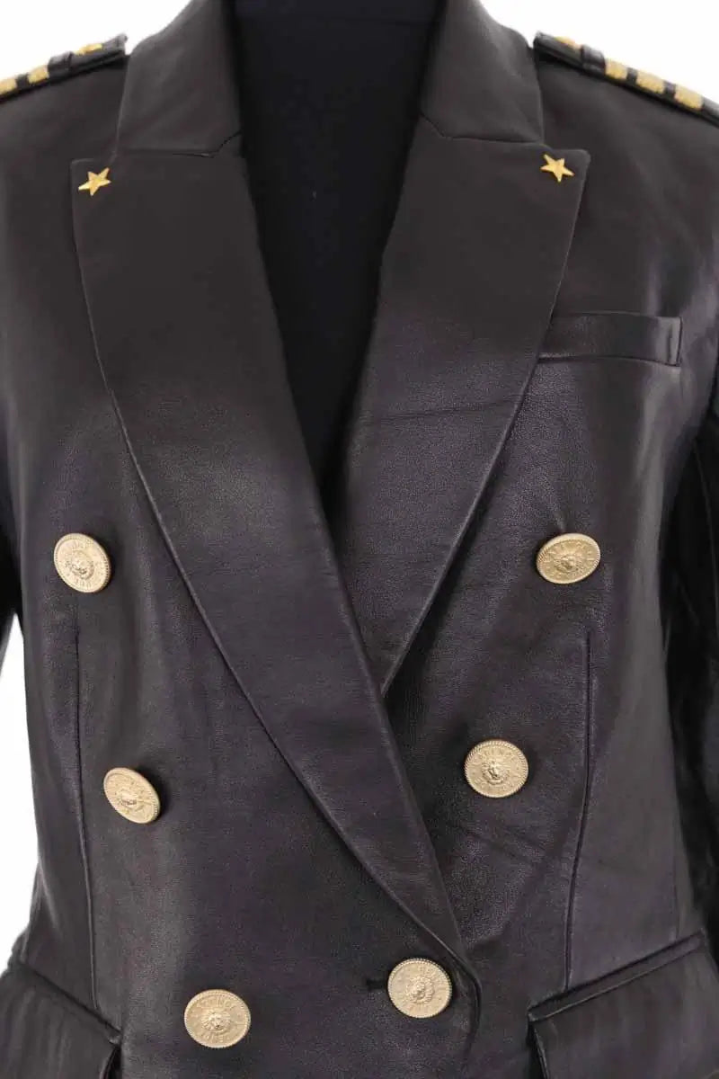 Blazer L'agence Fall 2025 blazer Kenzie Noir en Cuir