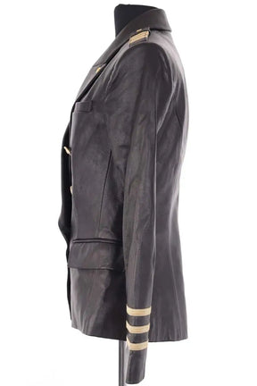 Blazer L'agence Fall 2025 blazer Kenzie Noir en Cuir