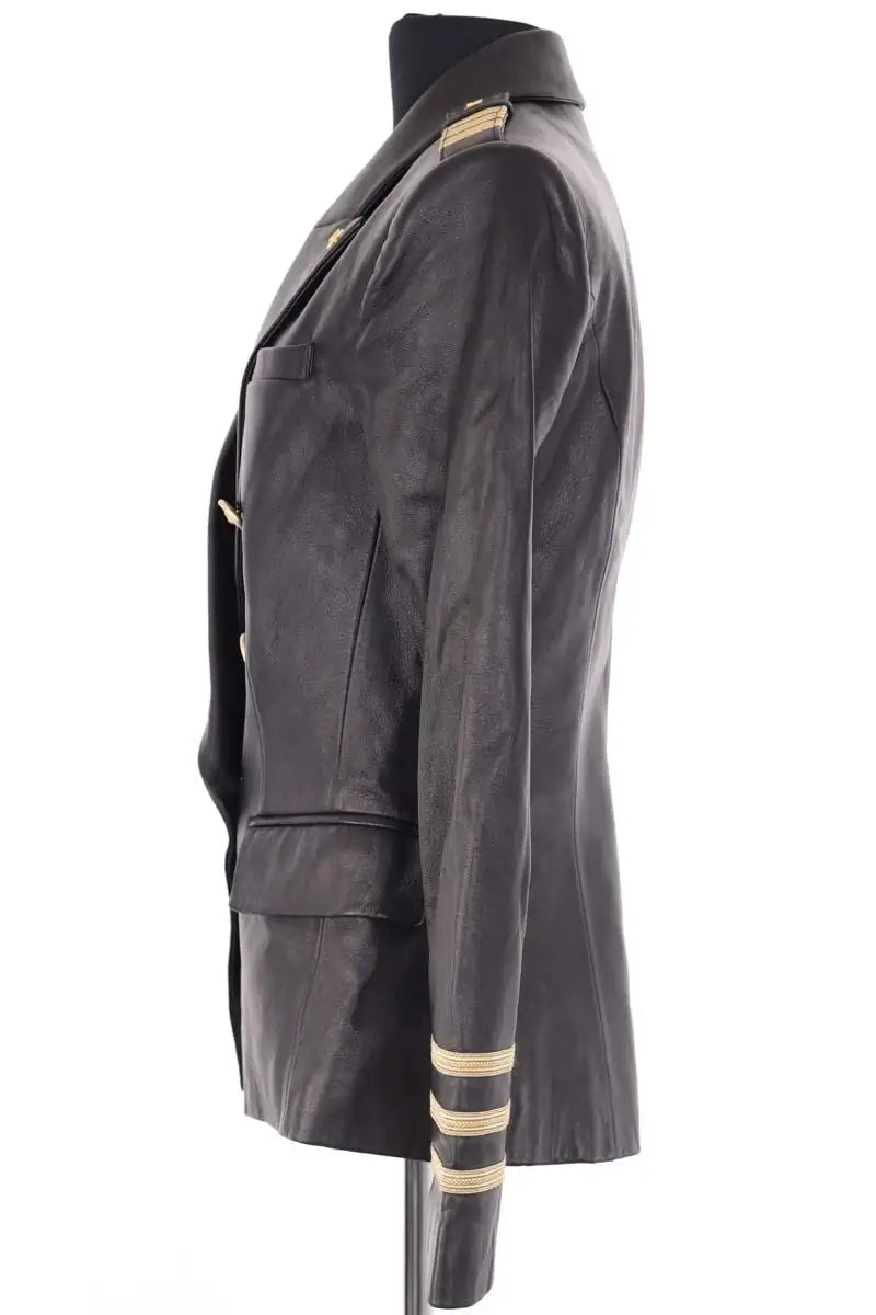 Blazer L'agence Fall 2025 blazer Kenzie Noir en Cuir