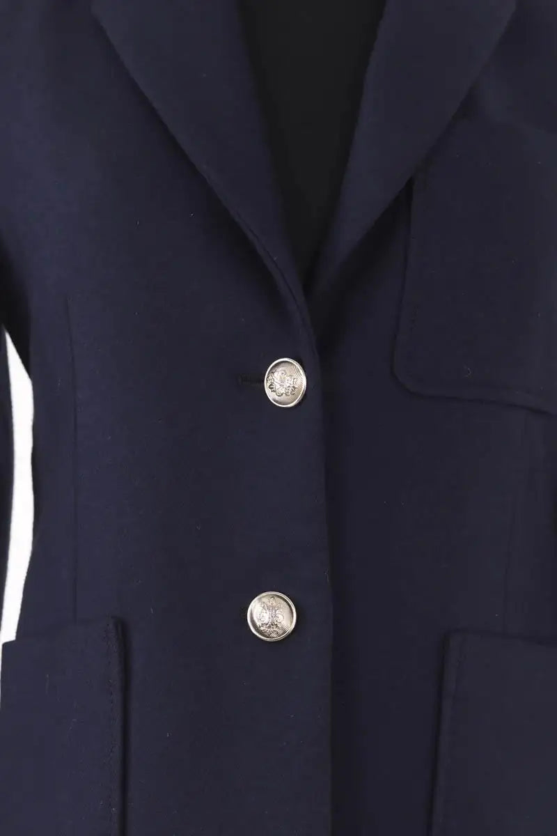 Blazer Maje Bleu en Synthétique