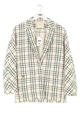 Blazer Maje Ecru en Coton, taille M - Seconde Main