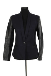 Blazer Maje Marine en Laine, taille S - Seconde Main