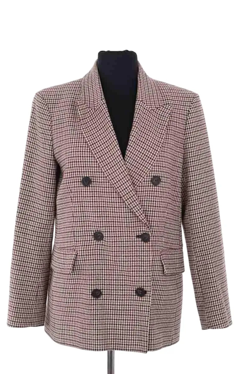 Blazer Maje Marron en Coton, taille XS - Seconde Main