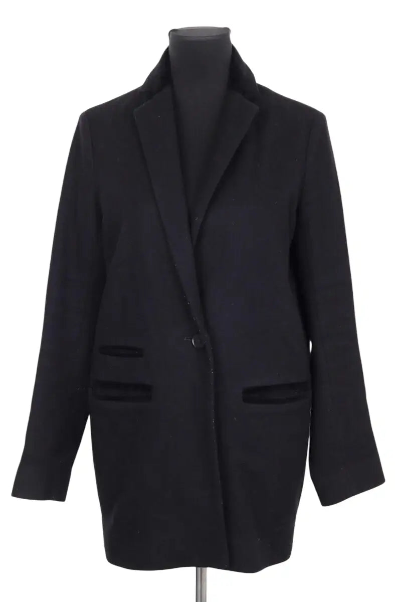 Blazer Maje Noir en Laine, taille M - Seconde Main