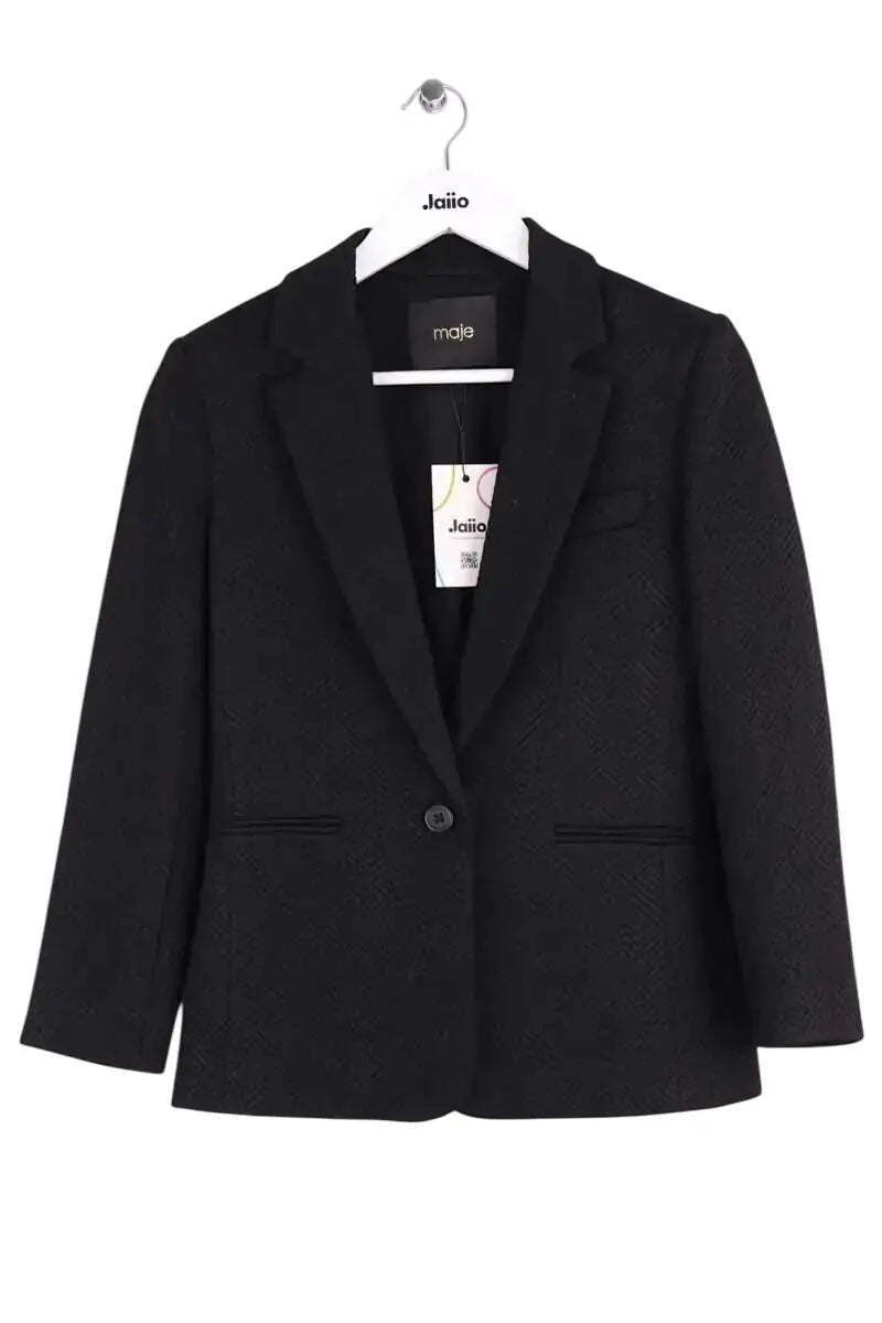 Blazer Maje Noir en Synthétique, taille M - Seconde Main
