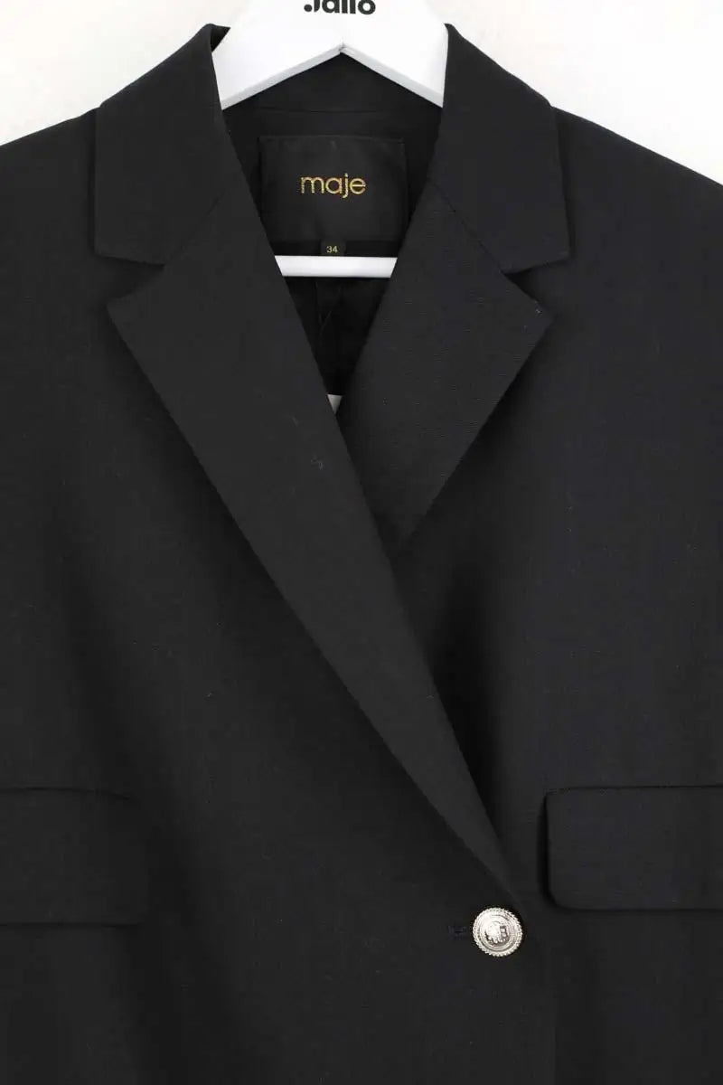Blazer Maje Noir en Synthétique