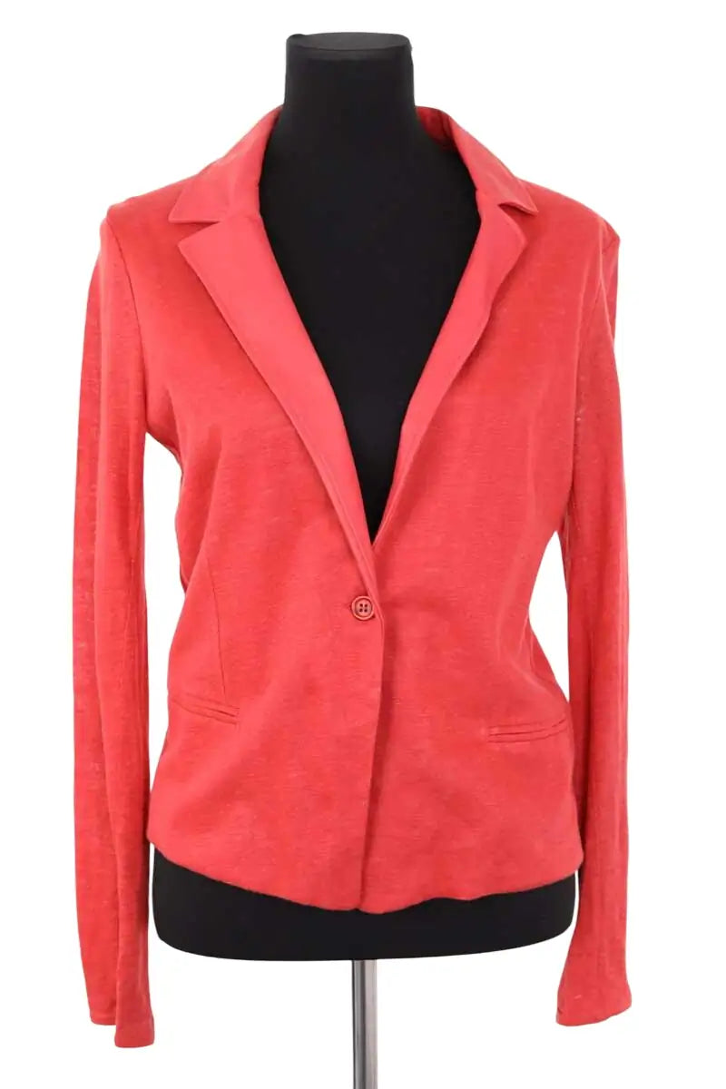Blazer Majestic Filatures Rouge en Lin, taille M - Seconde Main