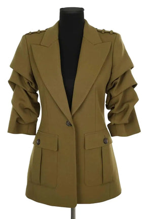 Blazer Michael Kors Kaki en Laine, taille XL - Seconde Main